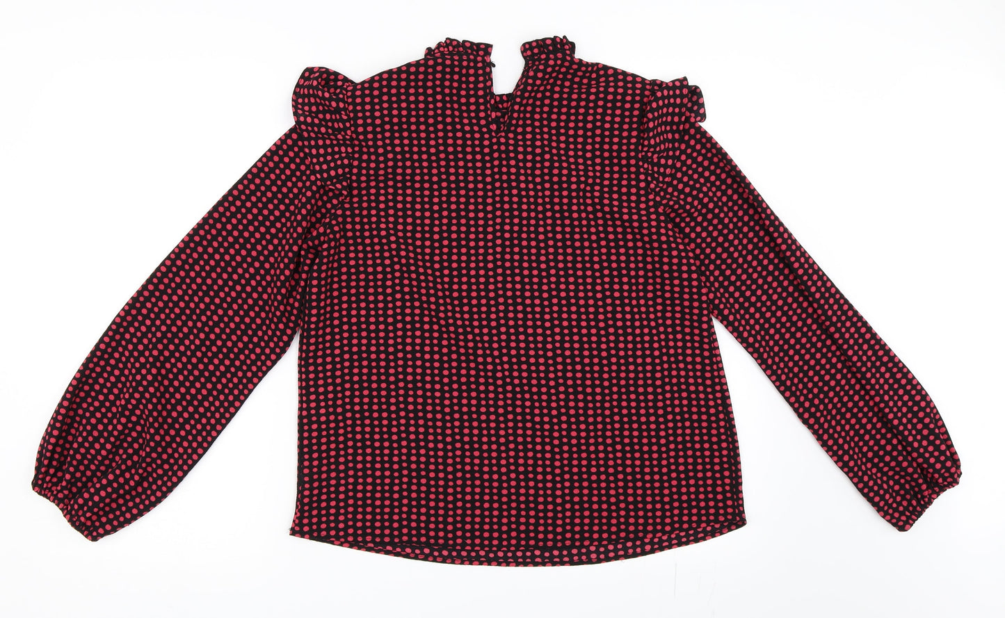 New Look Womens Black Polka Dot  Basic Blouse Size 10