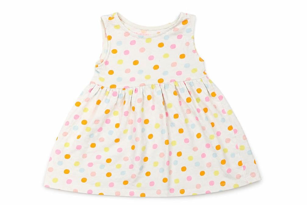 Primark Girls Ivory Polka Dot  Skater Dress  Size 9-12 Months