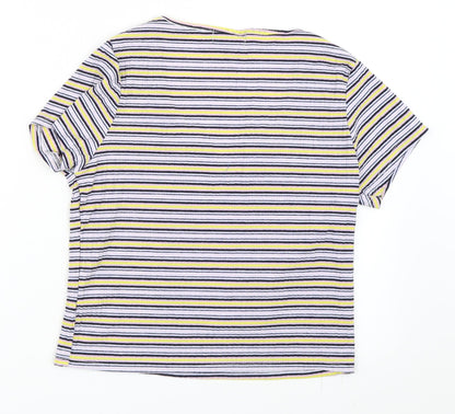 Preloved Primark Womens Purple Striped  Basic T-Shirt Size 14 - Back