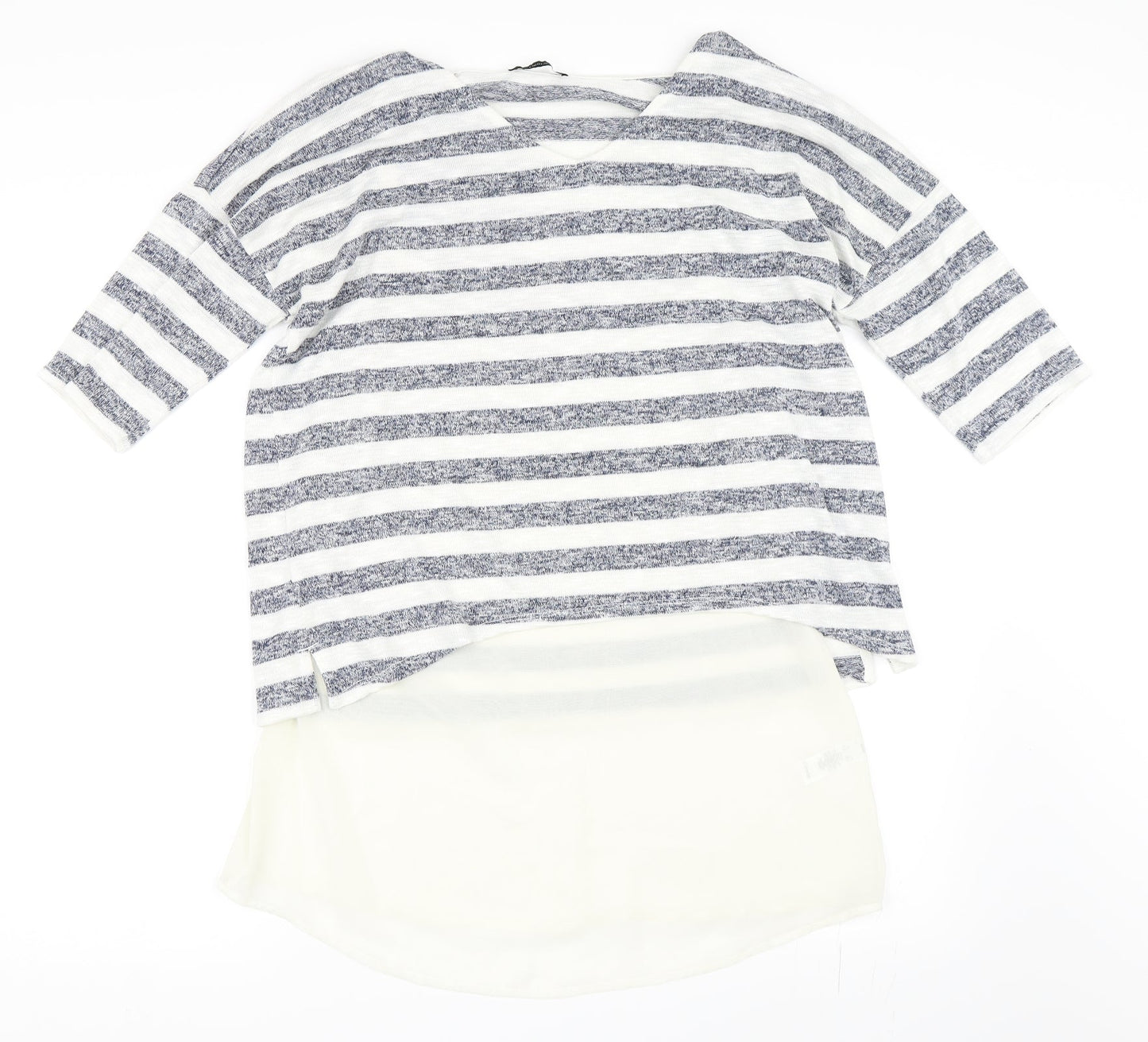 George Womens Ivory Striped  Pullover Jumper Size 12