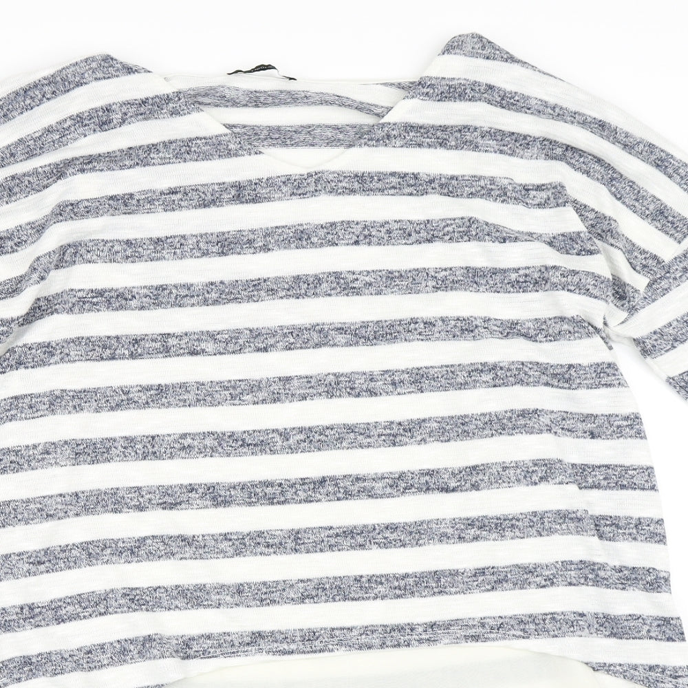 George Womens Ivory Striped  Pullover Jumper Size 12