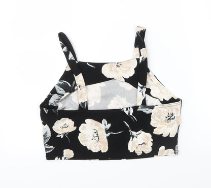 Preloved CAMEO ROSE Womens Black Floral  Basic T-Shirt Size 14 - Back