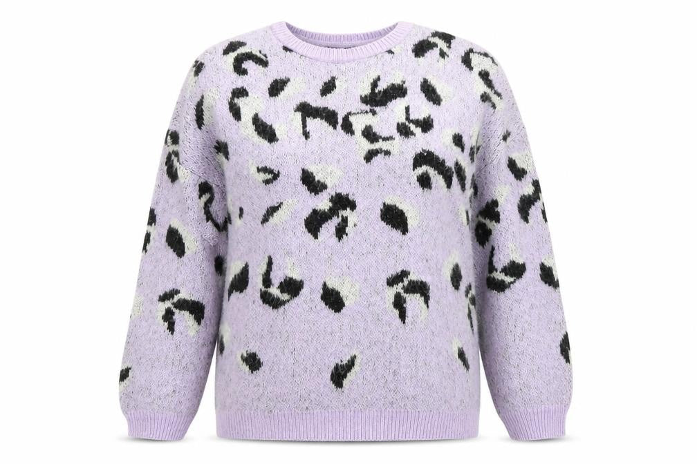 New Look Womens Purple Geometric  Henley Jumper Size L