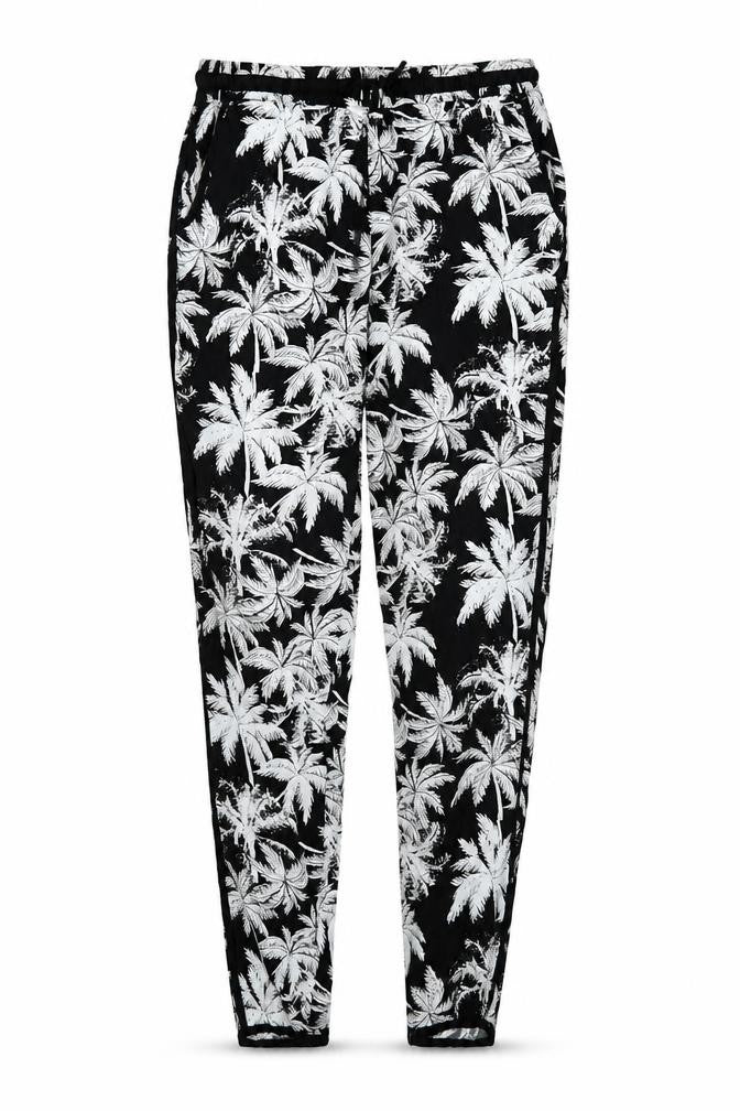 Select Womens Black Floral  Trousers  Size 8 L26 in