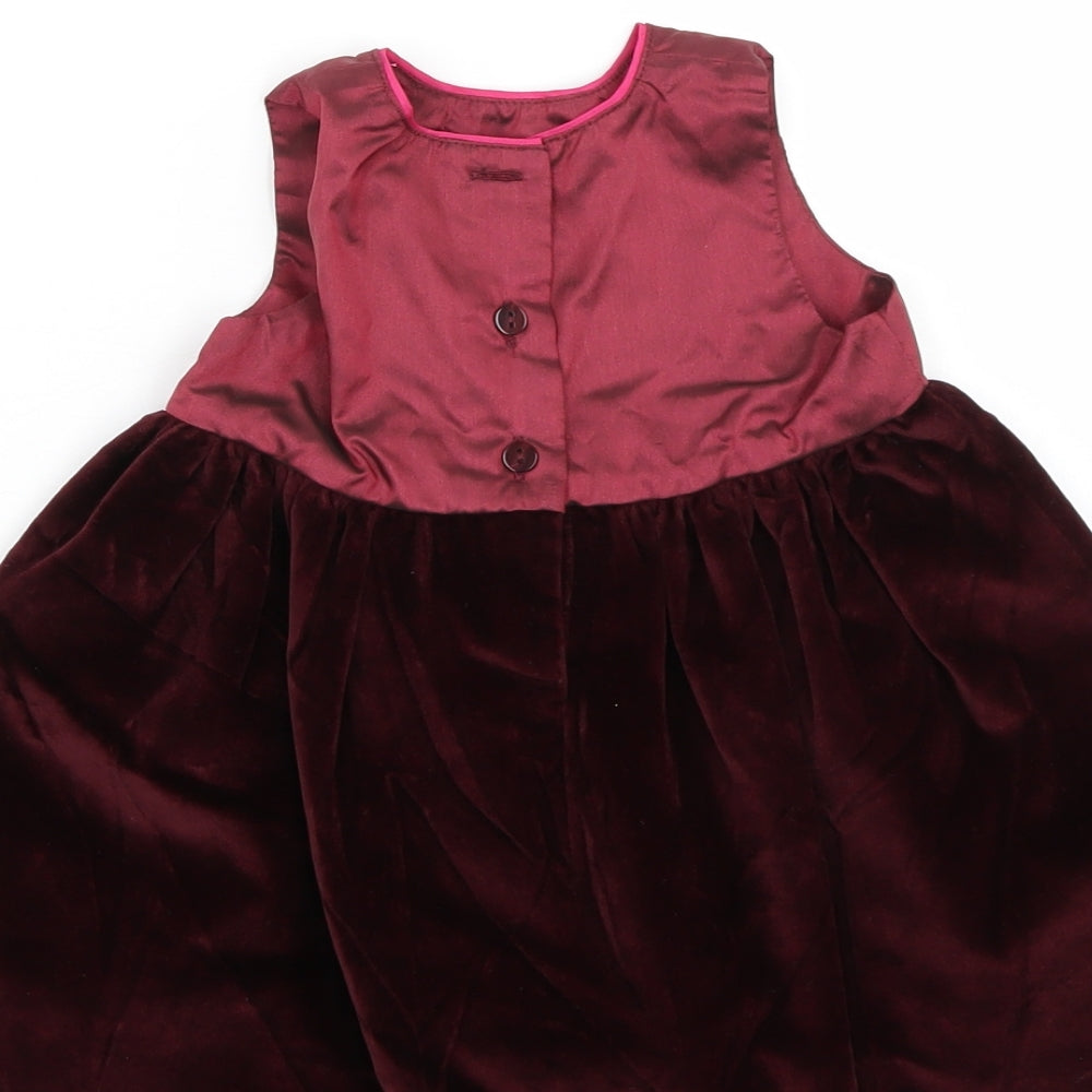 Preworn Girls Purple   A-Line  Size 6-9 Months