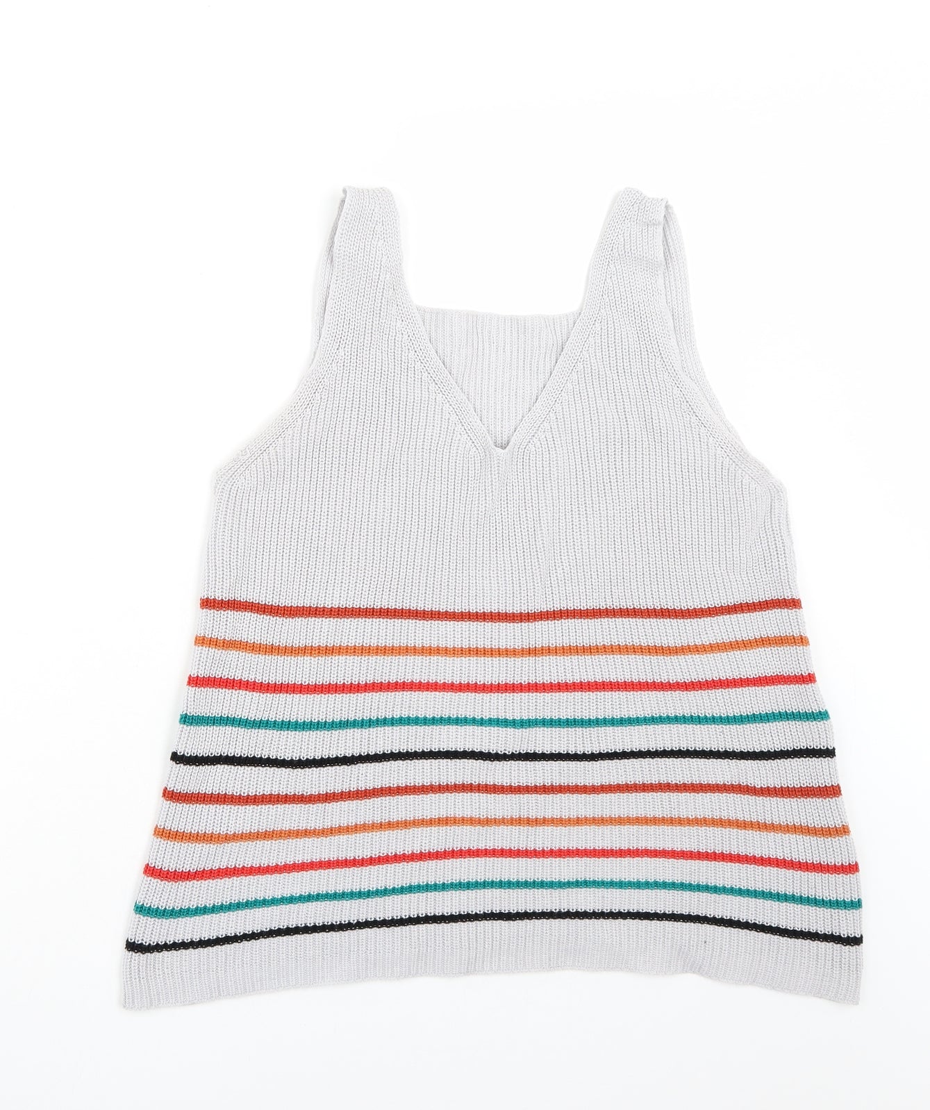 Preworn Womens Grey Striped  Basic Tank Size M