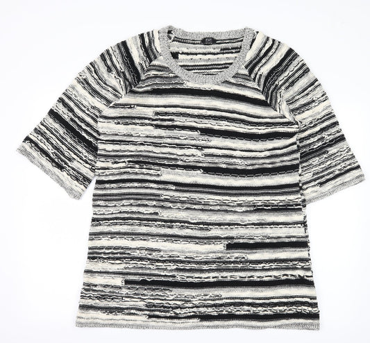 F&F Womens Ivory Striped Knit Pullover Jumper Size 14