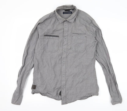 Industrialize Mens Grey    Button-Up Size S