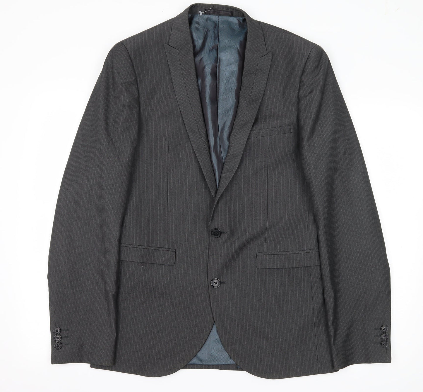 NEXT Mens Grey Striped  Jacket Suit Jacket Size M