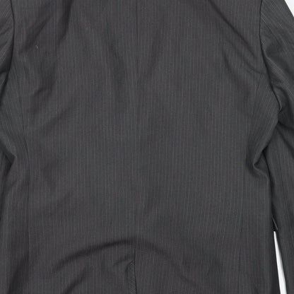 Next Mens Grey Striped  Jacket Suit Jacket Size M