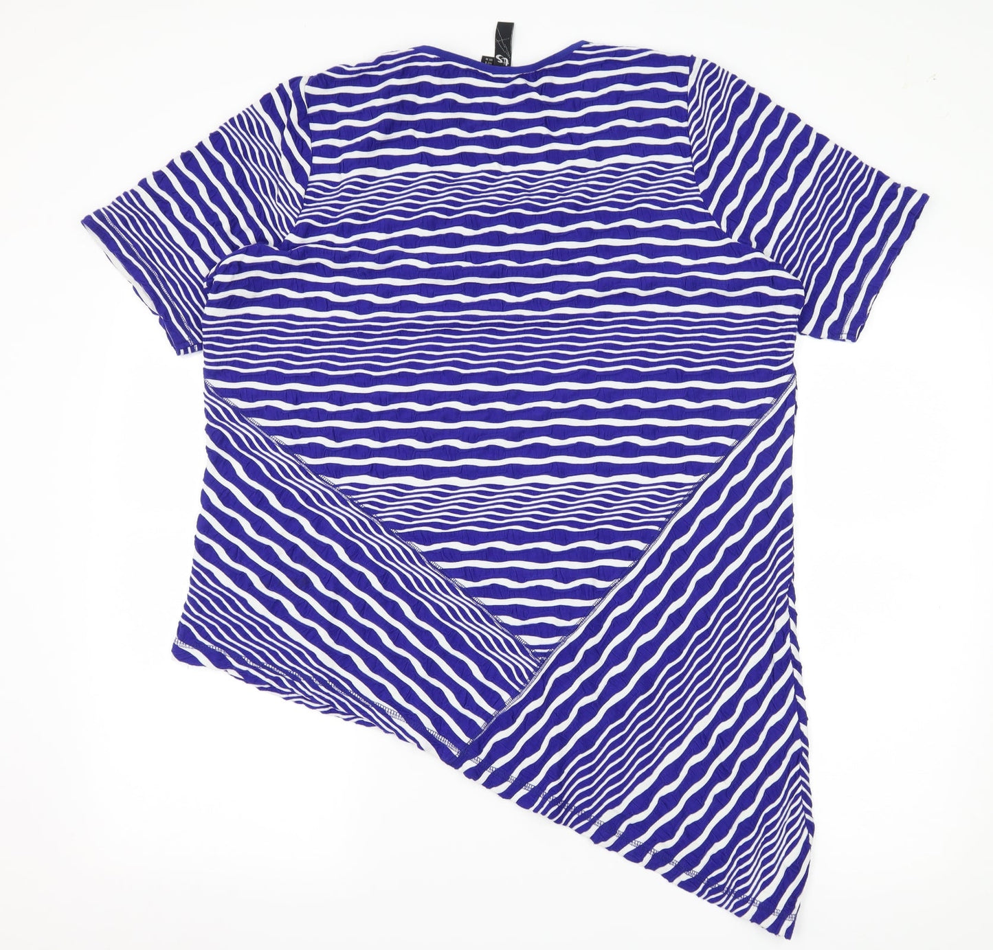 TS Womens Blue Striped Jersey Basic T-Shirt Size M