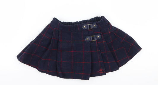 Mothercare Girls Blue Batik  Pleated Skirt Size 6-9 Months