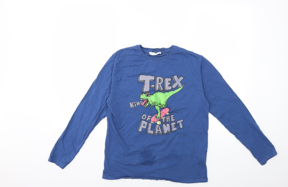 Zara Boys Blue   Basic T-Shirt Size 10-11 Years  - t-rex