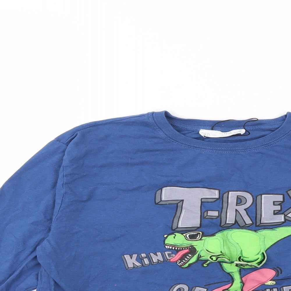 Zara Boys Blue   Basic T-Shirt Size 10-11 Years  - t-rex