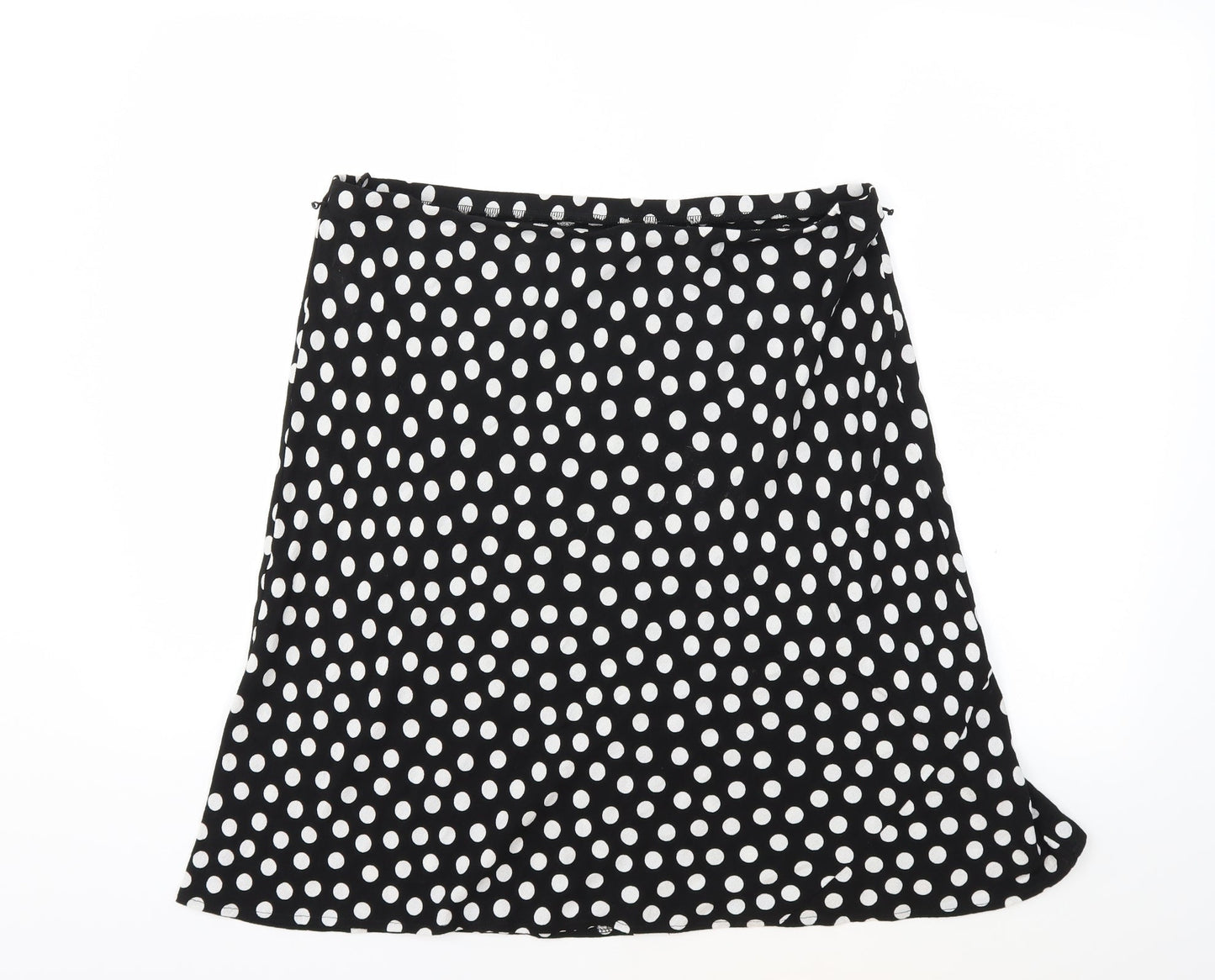 Preworn Womens Black Polka Dot  Flare Skirt Size 34 in