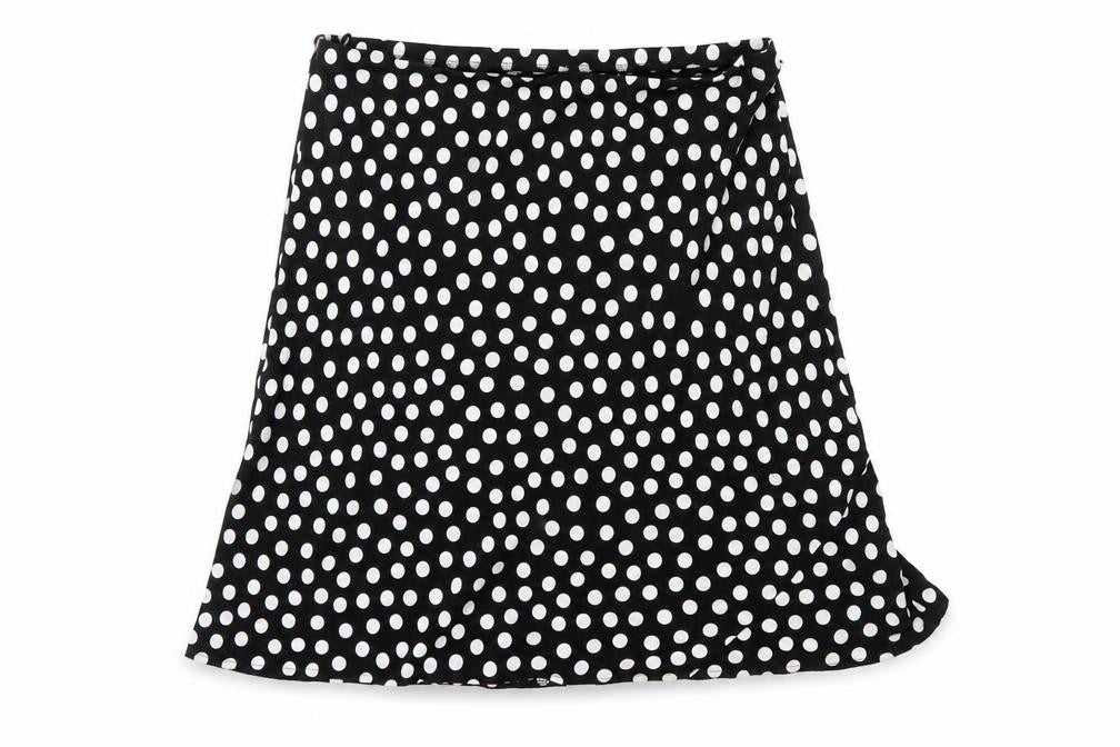 Preworn Womens Black Polka Dot  Flare Skirt Size 34 in