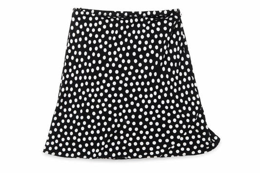 Preworn Womens Black Polka Dot  Flare Skirt Size 34 in