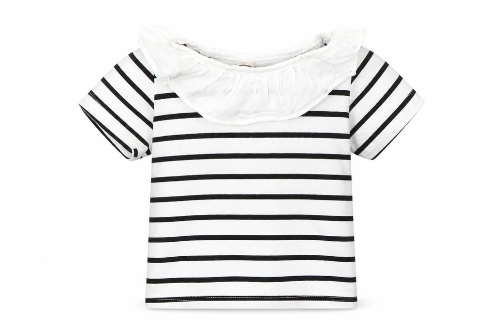 Preworn Baby White Striped  Basic T-Shirt Size 12-18 Months