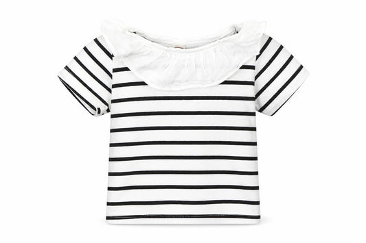 Preworn Baby White Striped  Basic T-Shirt Size 12-18 Months