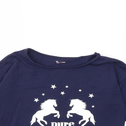 Preloved TU Girls Blue   Basic T-Shirt Size 12 Years - Back
