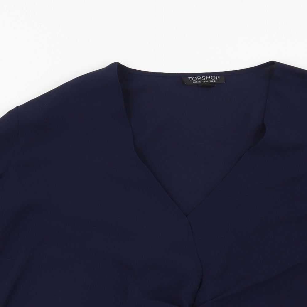 Topshop Womens Blue   Basic Blouse Size 8