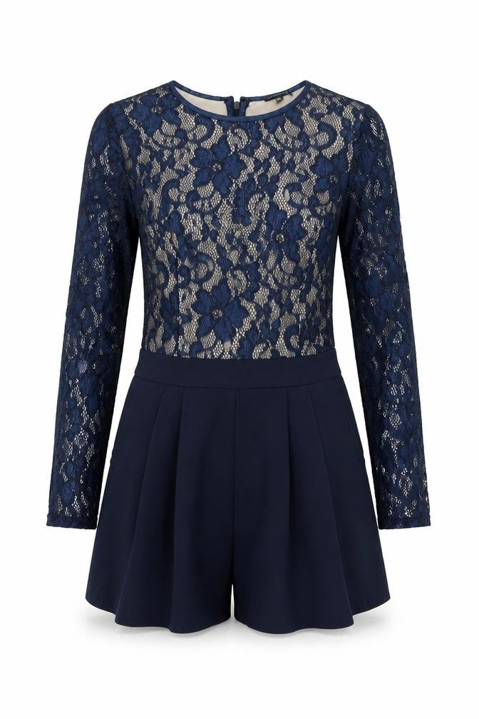 Warehouse Womens Blue Floral  Playsuit One-Piece Size 8
