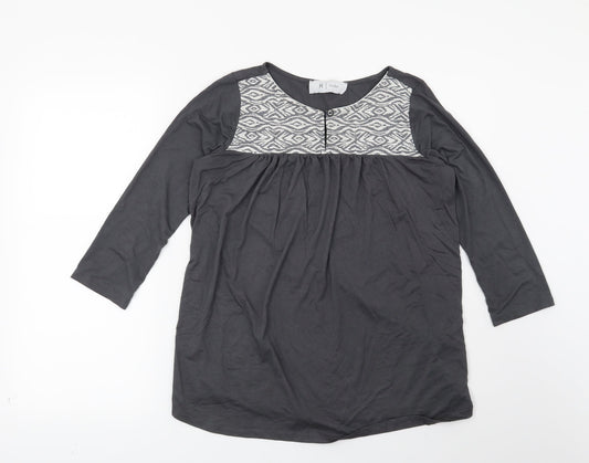 La Redoute Womens Grey Geometric  Basic Blouse Size 6