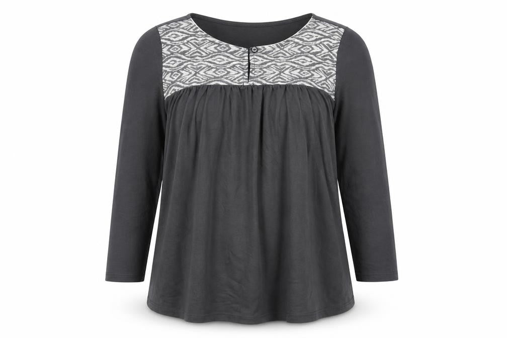 La Redoute Womens Grey Geometric  Basic Blouse Size 6