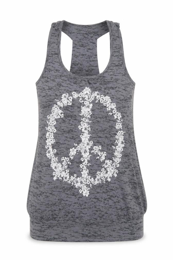Select Womens Grey   Basic Tank Size 10  - peace