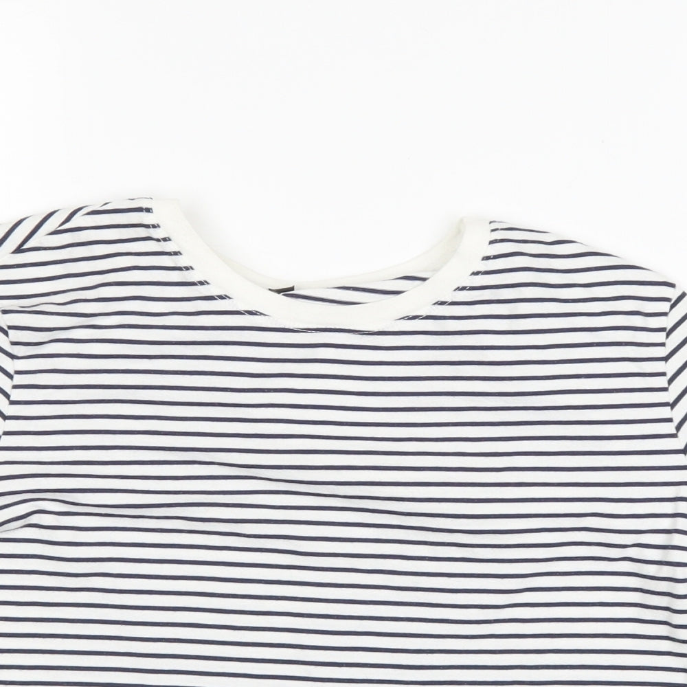 Topshop Womens Blue Striped  Basic T-Shirt Size 8