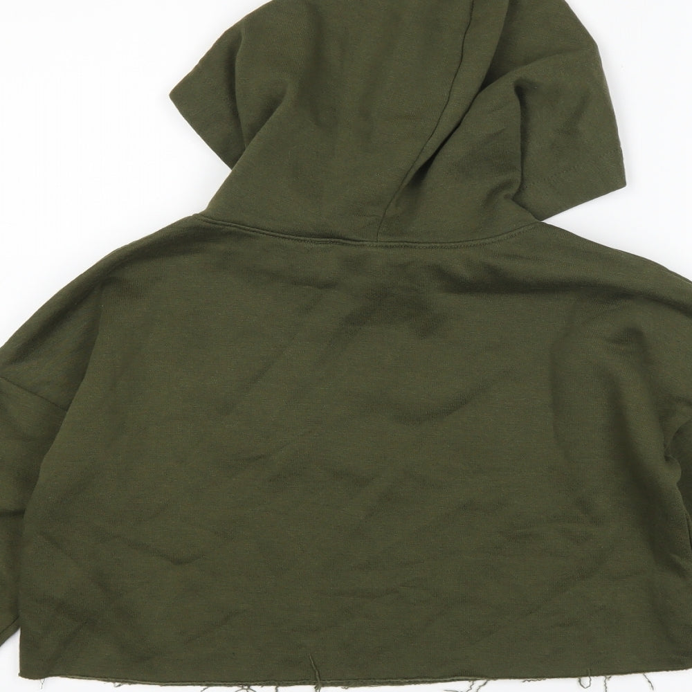 New Look Girls Green Floral  Pullover Hoodie Size 10-11 Years  - cropped