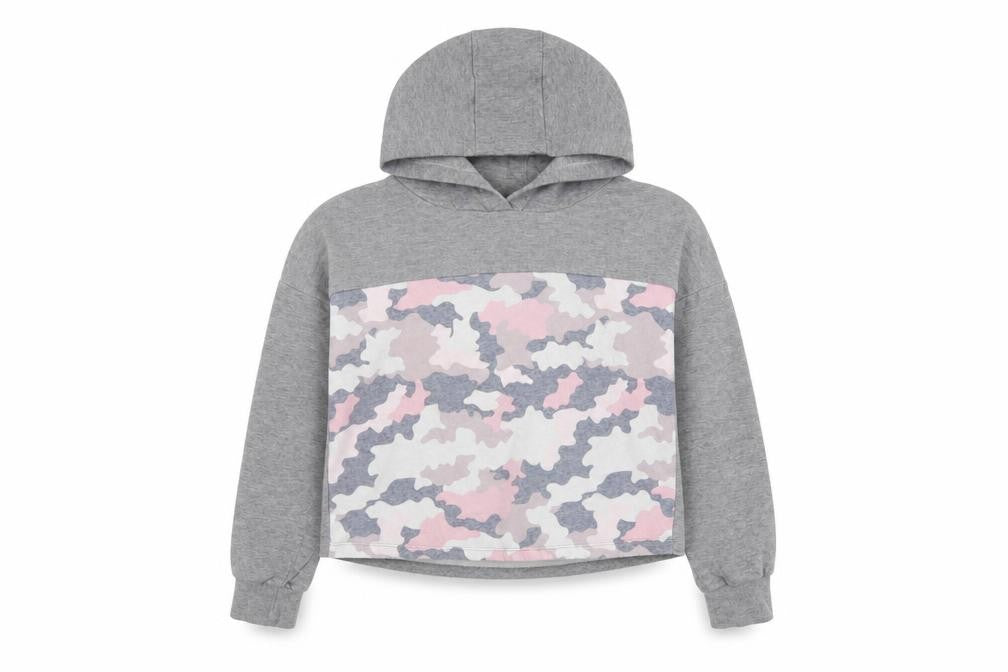 F&F Girls Grey Camouflage  Pullover Hoodie Size 9-10 Years