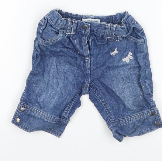Vertbaudet Girls Blue  Denim Capri Jeans Size 18-24 Months