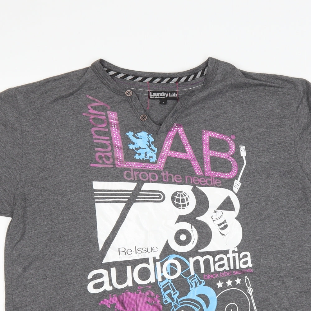 laundry lab Mens Grey    T-Shirt Size L