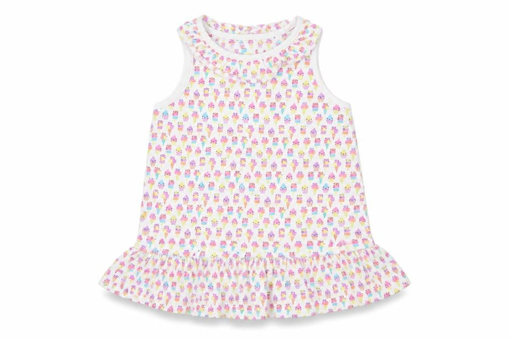 TU Girls White   Tank Dress  Size 12-18 Months  - Ice Cream