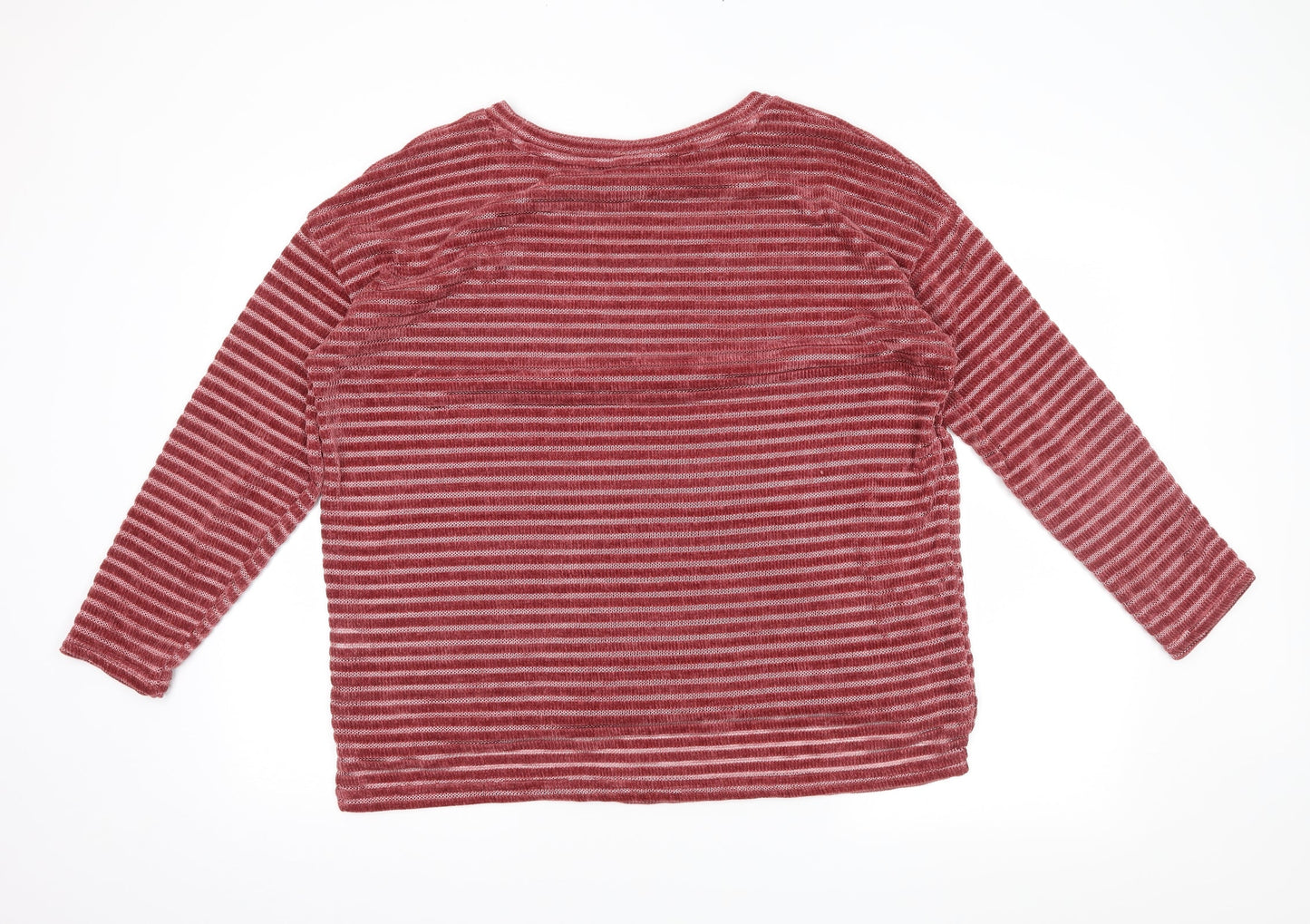 George Womens Red Striped  Pullover Jumper Size 14