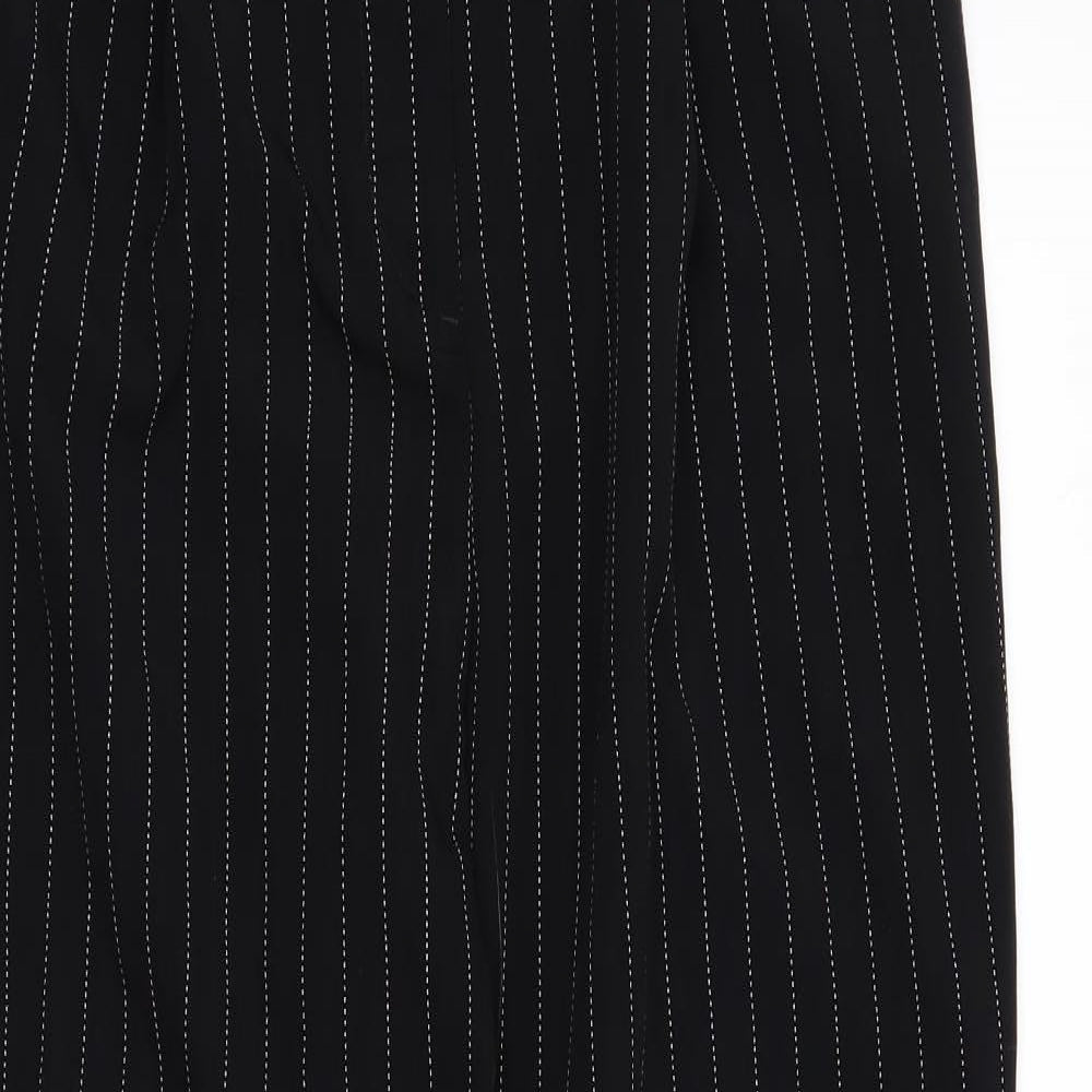 H&M Womens Black Striped  Trousers  Size 10 L25 in