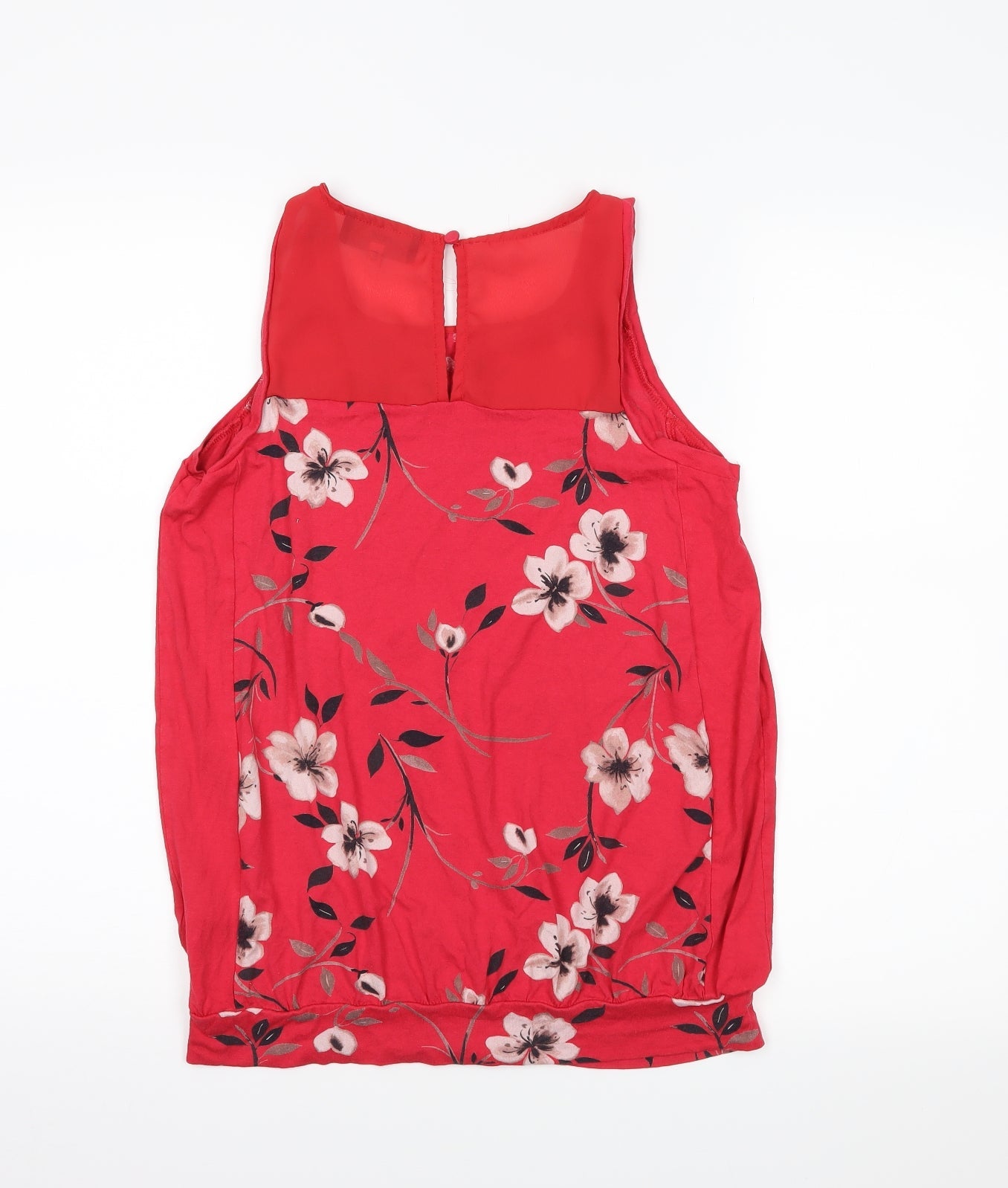 NEXT Womens Red Floral  Basic Tank Size S