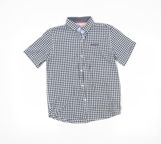NEXT Boys Blue Chevron  Basic Button-Up Size 10 Years