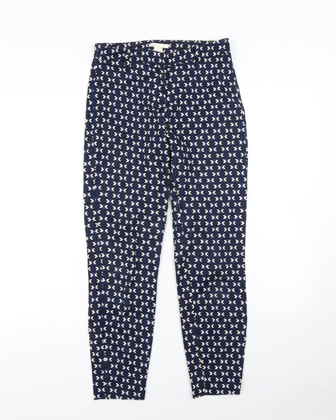 H&M Womens Blue Geometric  Straight Jeans Size 6 L28 in