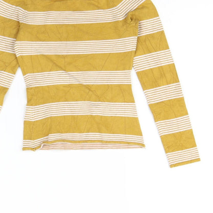 Preloved H&M Womens Yellow Striped  Pullover Sweatshirt Size XS - Label