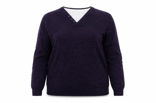 Tu Womens Purple  Knit Pullover Jumper Size XL