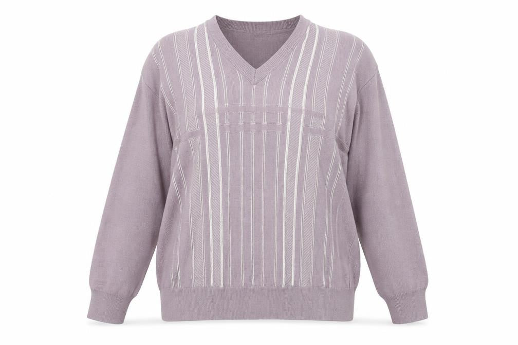 Gabicci Womens Purple Striped  Pullover Jumper Size 2XL