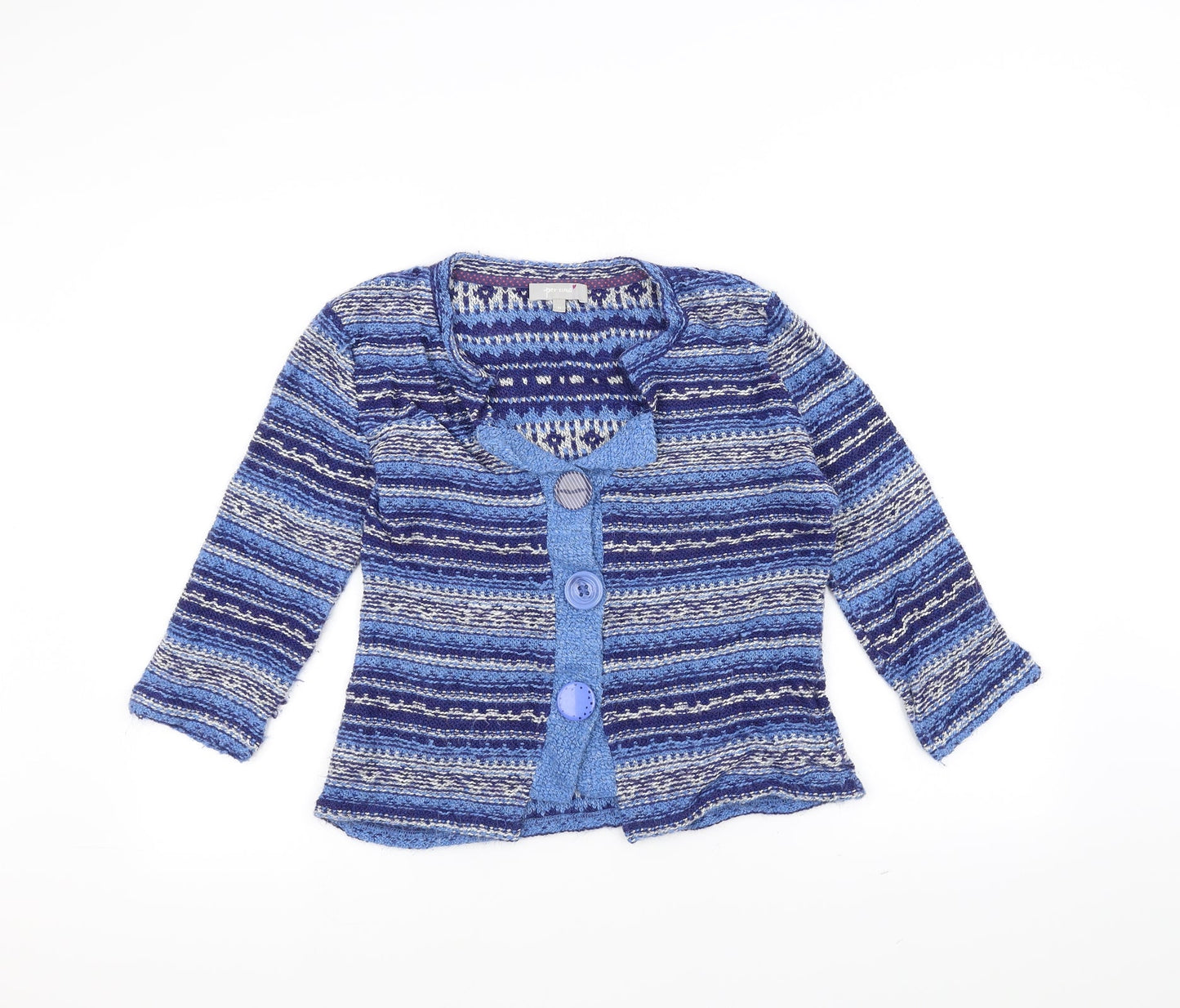 Per Una Womens Blue Striped  Jacket Coatigan