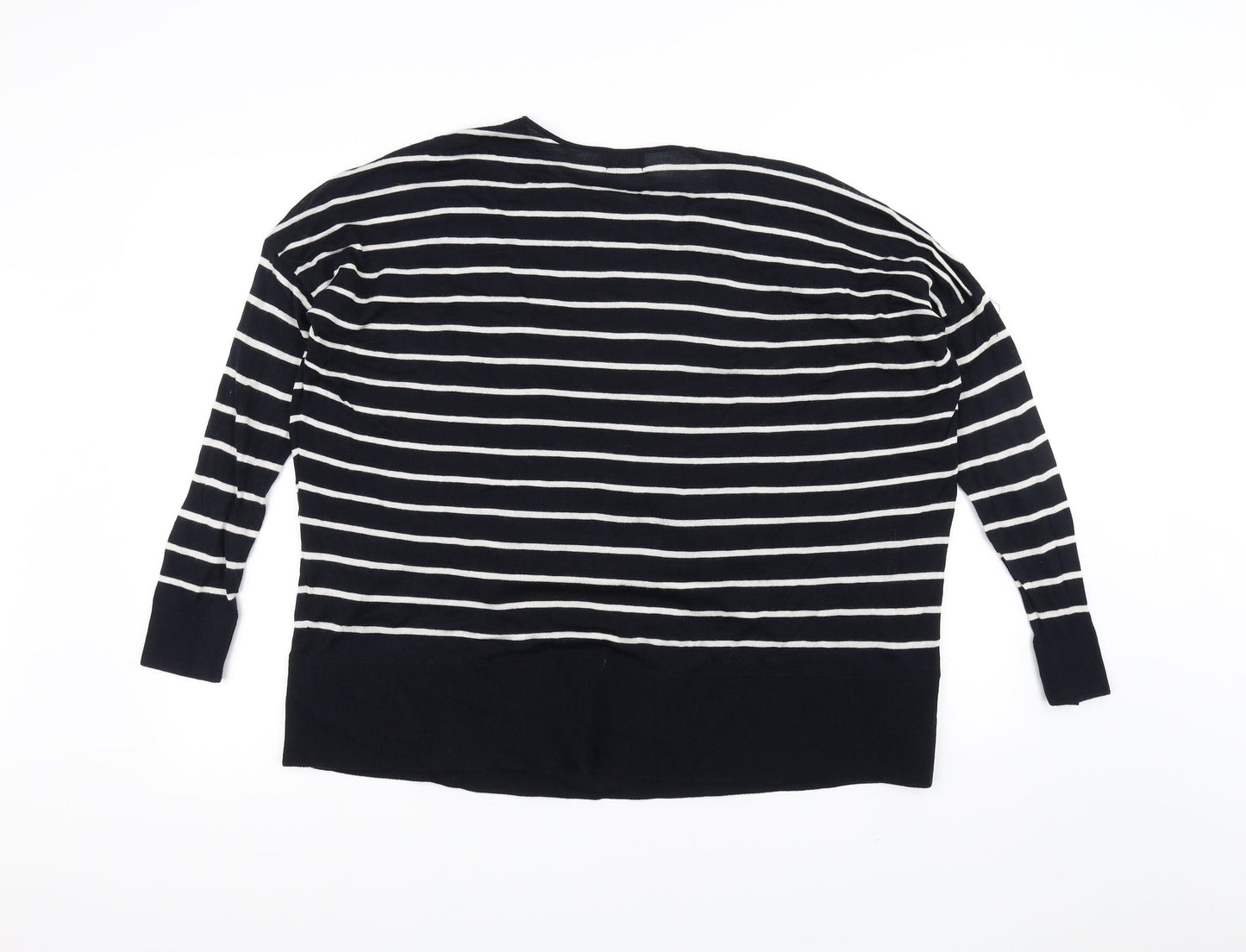 H&M Womens Black Striped  Pullover Jumper Size XS