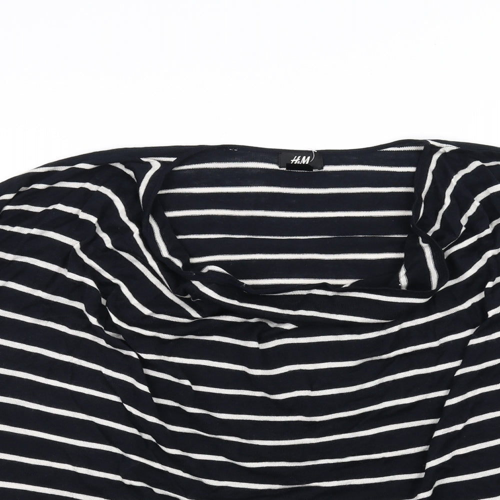 H&M Womens Black Striped  Pullover Jumper Size XS