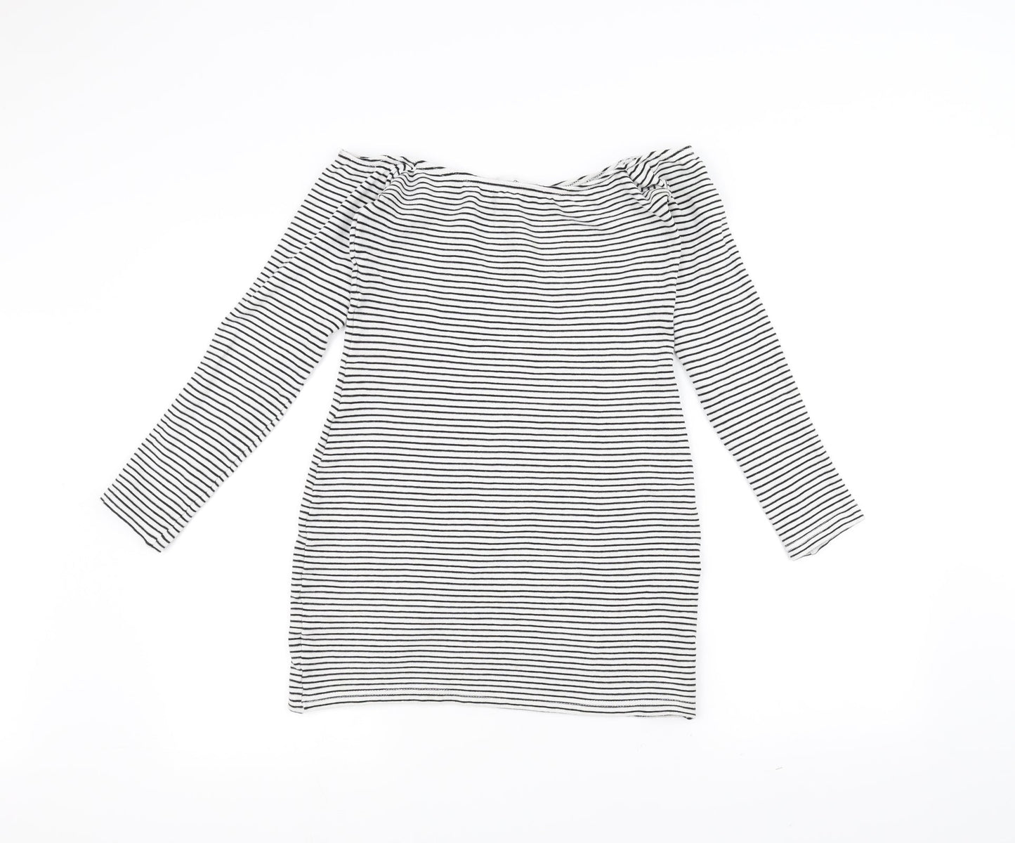 Missguided Womens White Striped  Pullover Jumper Size 10