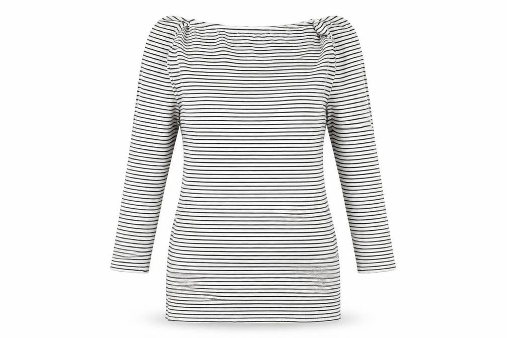 Missguided Womens White Striped  Pullover Jumper Size 10