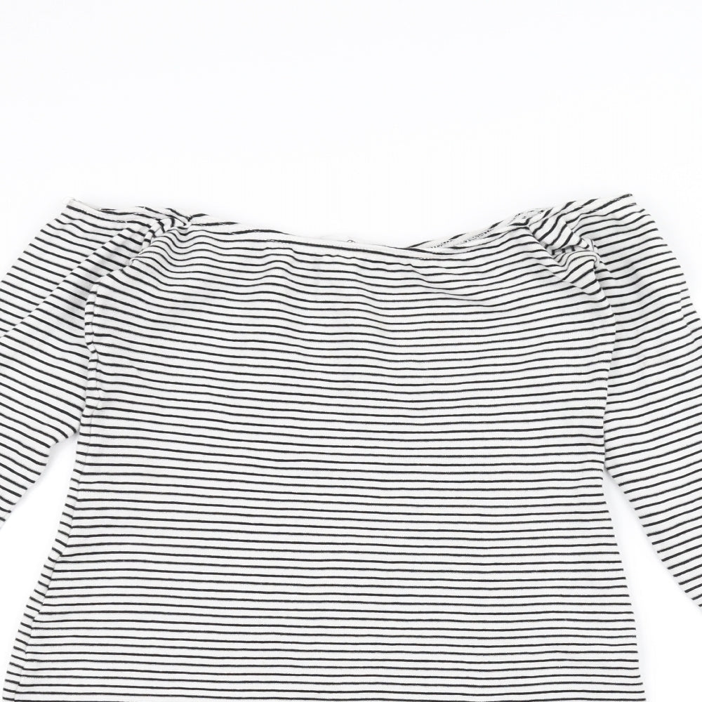 Missguided Womens White Striped  Pullover Jumper Size 10