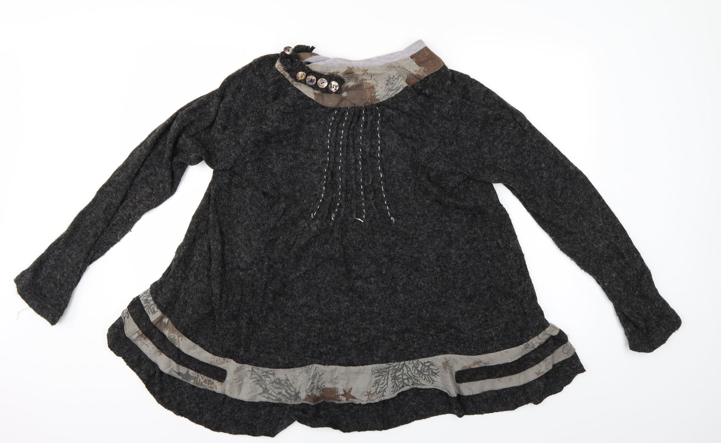 Izabel Womens Grey   Tunic Blouse Size XL